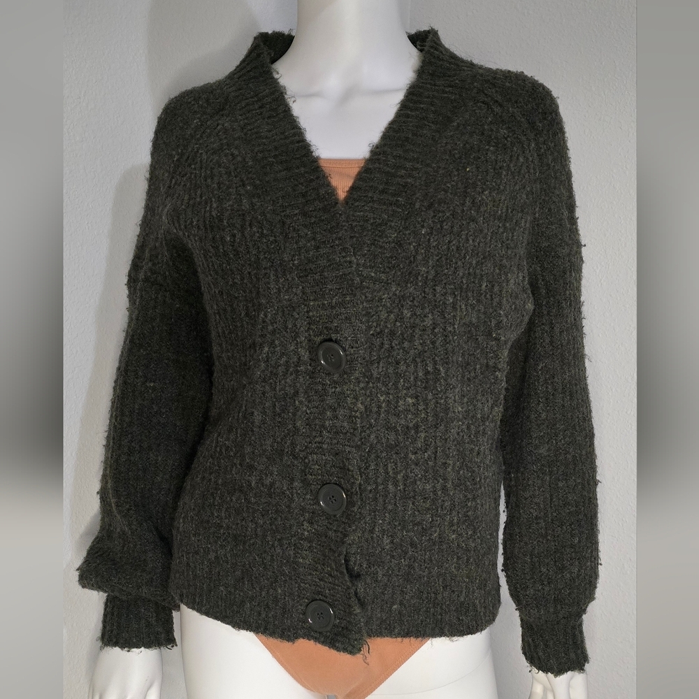 Women's Black Button-Up Sweater